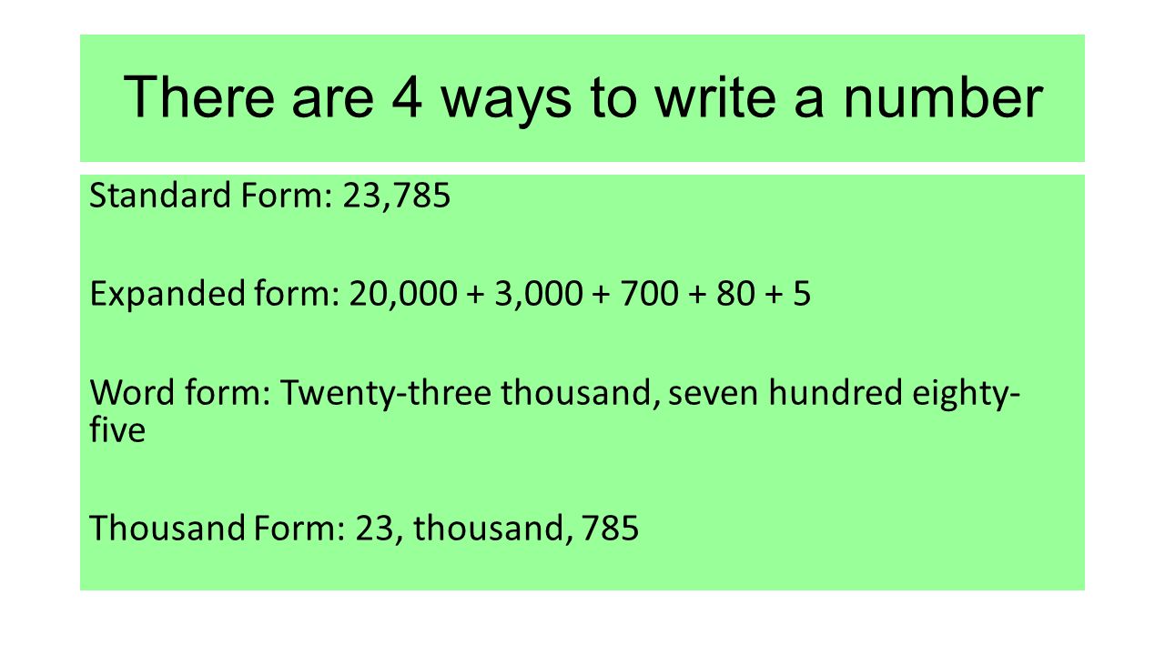 Numbers & Numeration